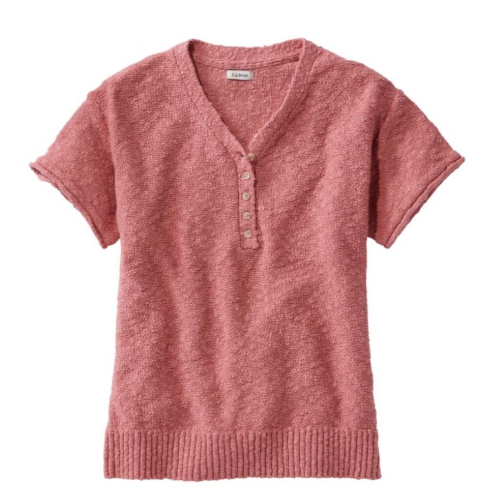 LL Bean Cotton Slub Sweater, Short-Sleeve